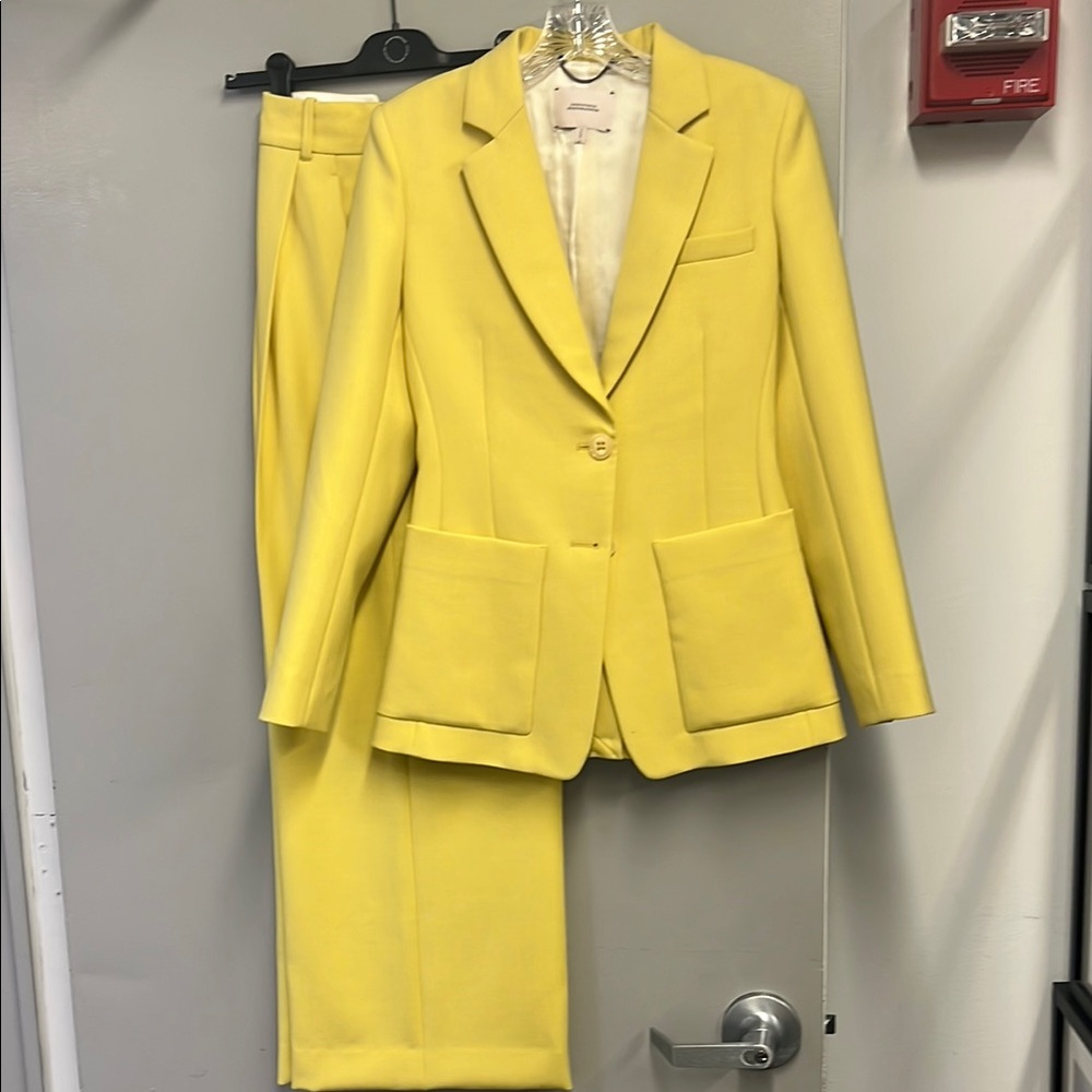 Yellow Women's Blazer and Pants Suit Jacket